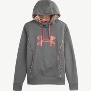 Brand new grey and pink under armor Hoodie